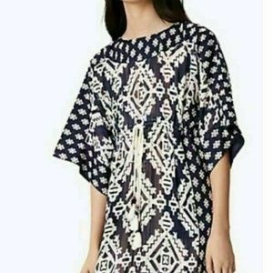 NWT Tory Burch Beatrice Dress Tapestry Geo Caftan Fringe Size 6 $548